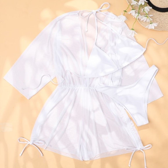 Bohemian Black Cheeky Bottom Bikini Cover up Swim Set - Picture 6 of 6